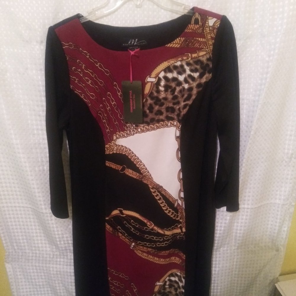 Midnight Velvet, Women's Midi Dress, Black, size 14